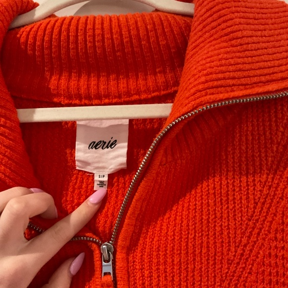 Aerie Orange Knit Sweater, Size Small - Picture 4 of 5